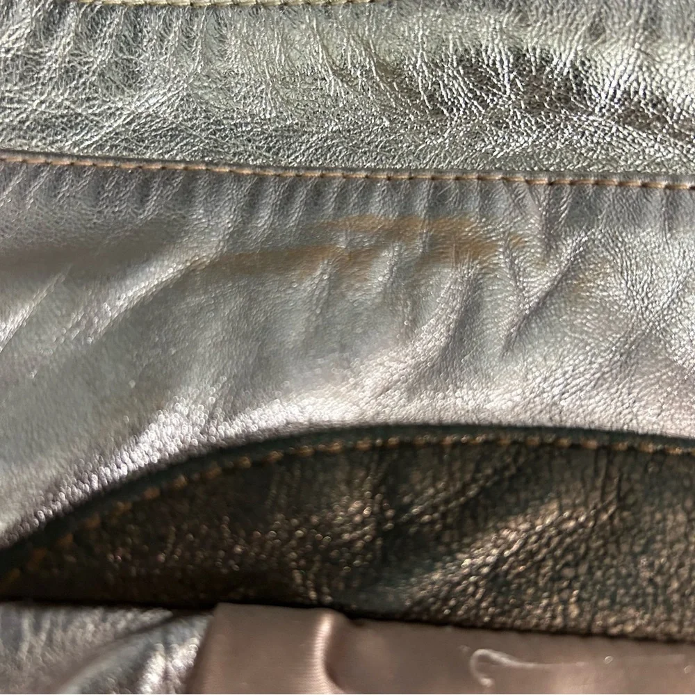 Nasty Gal Metallic Rose Gold Lambskin Leather‎ Moto Jacket Size Small